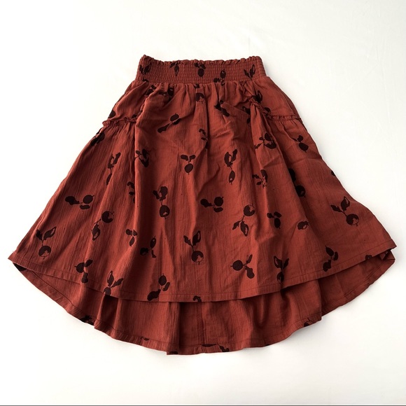 • Play Up Red Radish Print Skirt with Ruffle Details • - Picture 1 of 4
